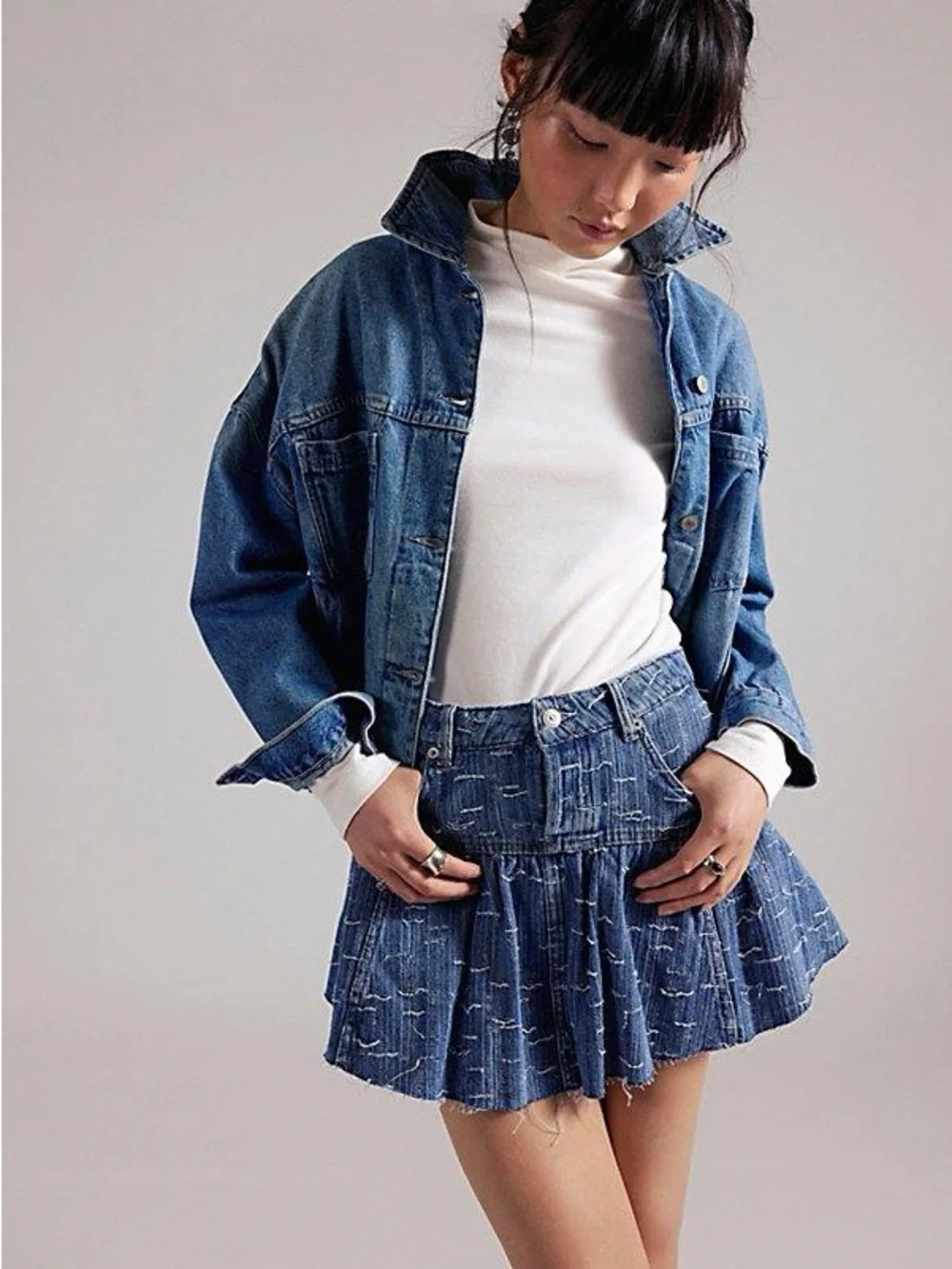 Free People Front Row Ruffle Mini Skirt